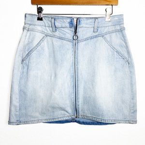 SO Denim Mini Skirt w/ Full Zip Front Y2K Size 13